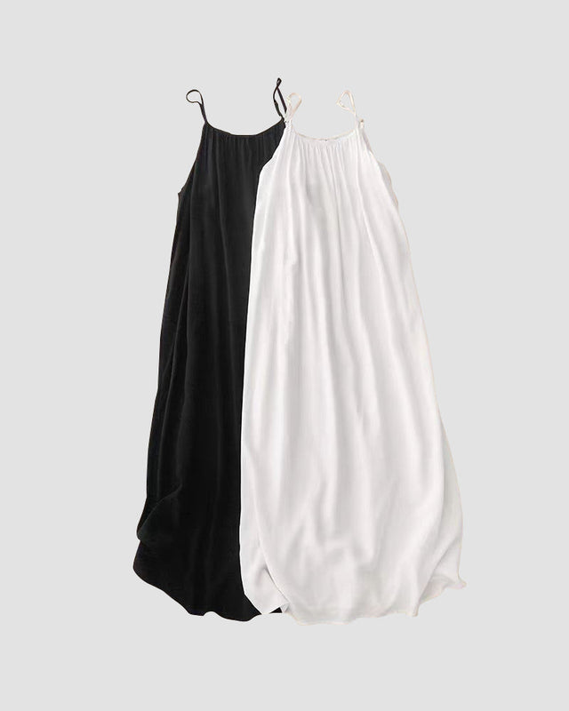 Vestito canotta da donna monocolore senza schienale